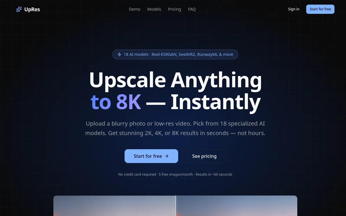 UpRes — AI media upscaler